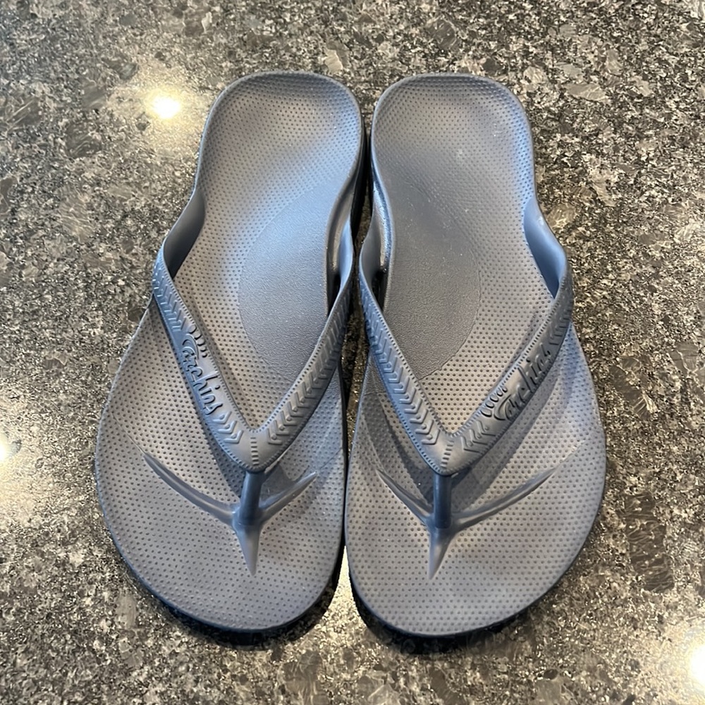 Archies Arch Support Flip Flops, Navy, W9 or M8